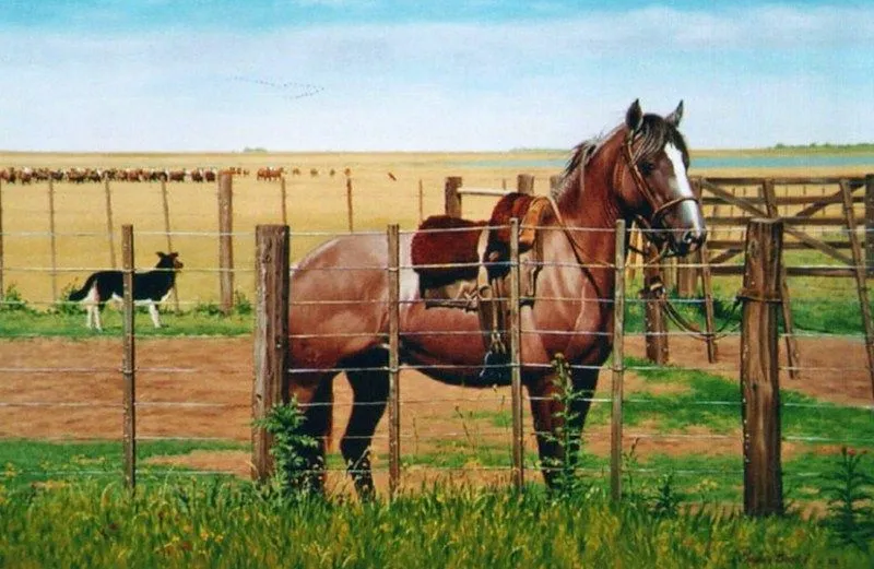 Cuadros Modernos: Bonitas pinturas de caballos en paisajes