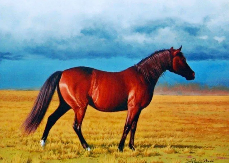 Pintura Moderna al Óleo: Bonitas pinturas de caballos en paisajes