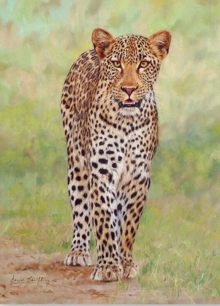 Pintura Moderna al Óleo: Cuadros de Animales: Leopardos Pintados ...