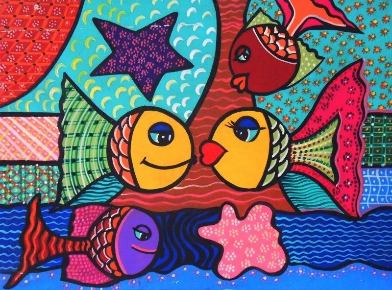 Pintura Moderna al Óleo: Cuadros modernos de peces