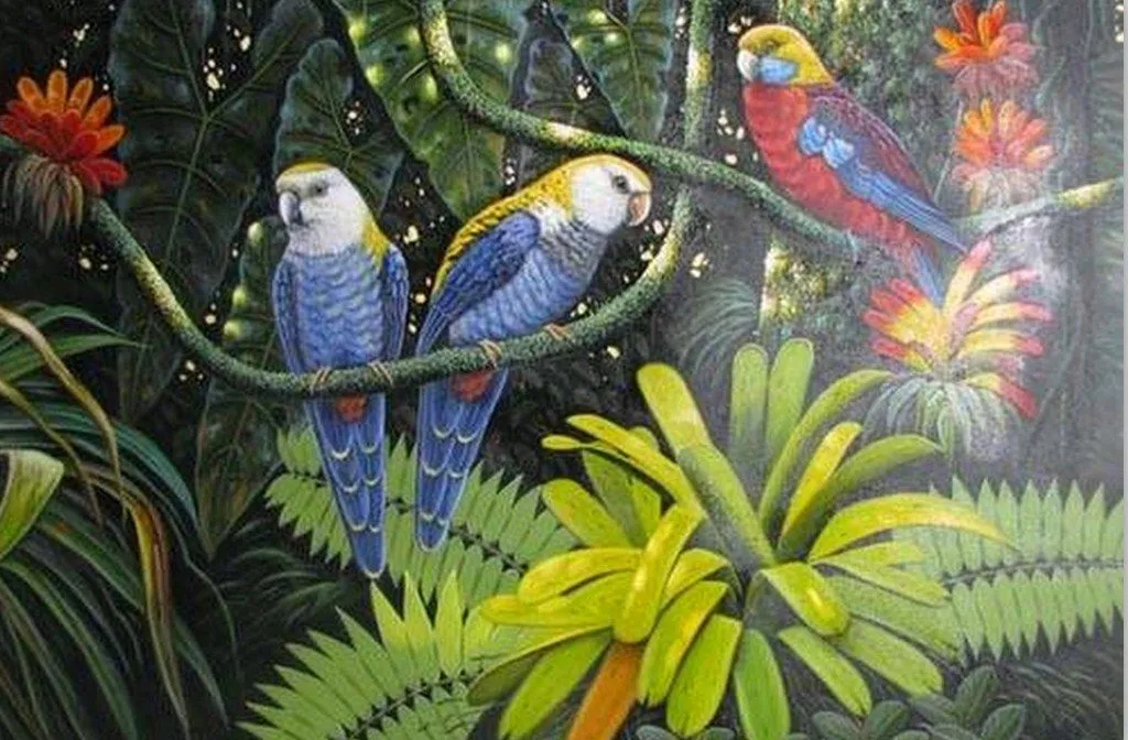 Pintura Moderna al Óleo: Cuadros de pájaros al óleo