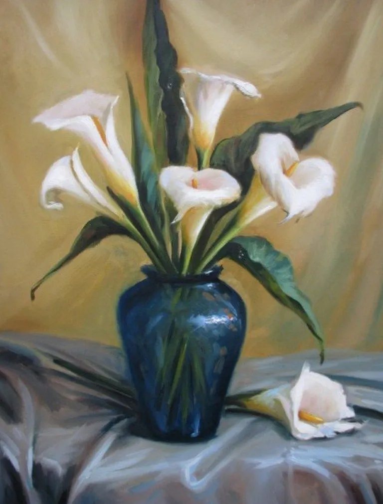 Pintura Moderna al Óleo: Flores