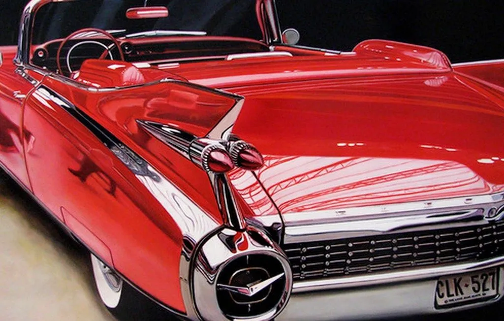 Pintura Moderna al Óleo: Galería de Carros, Pintura en Fotorrealismo