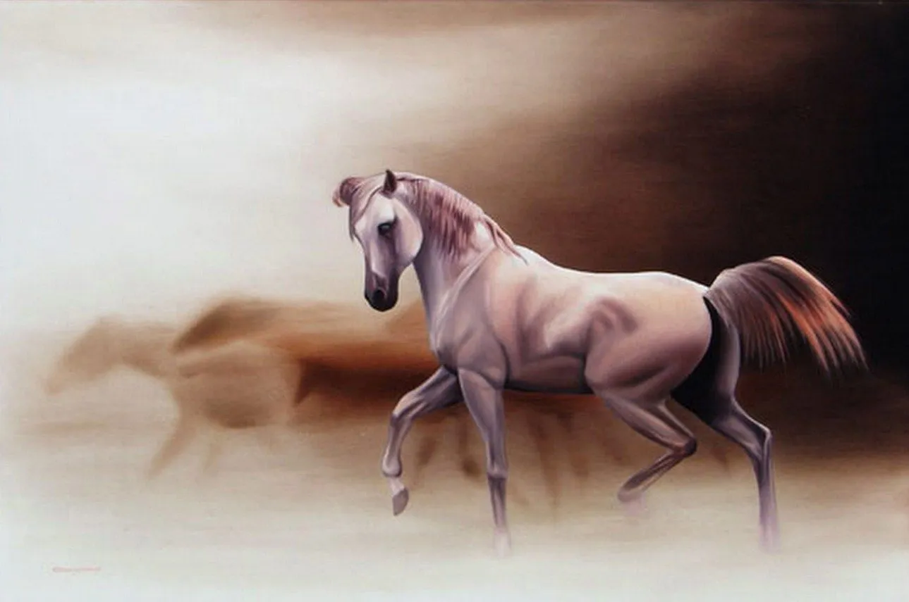 Pintura Moderna al Óleo: Pinturas Artísticas de Caballos