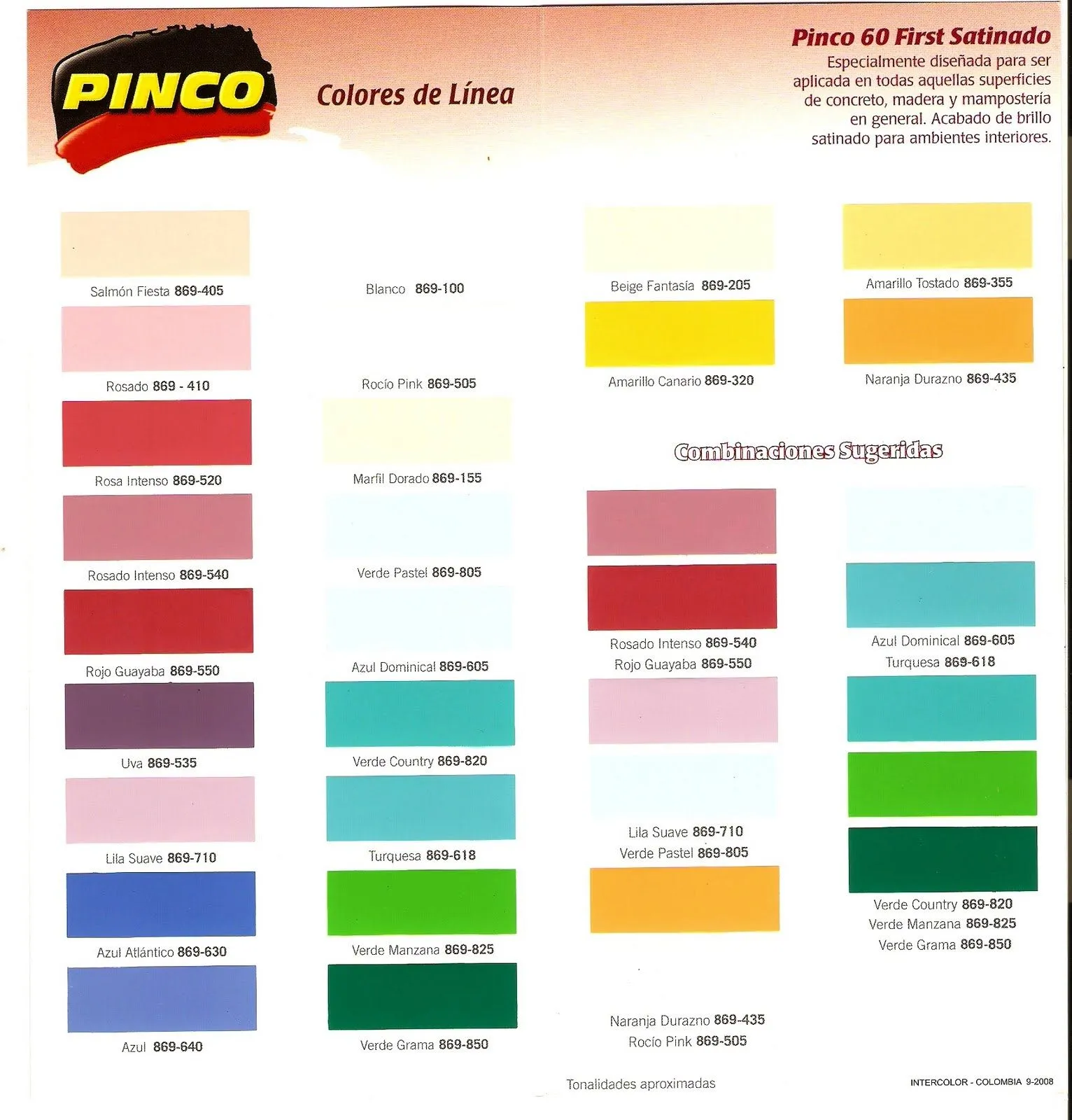 Pinturas brillo de seda carta de colores - Imagui