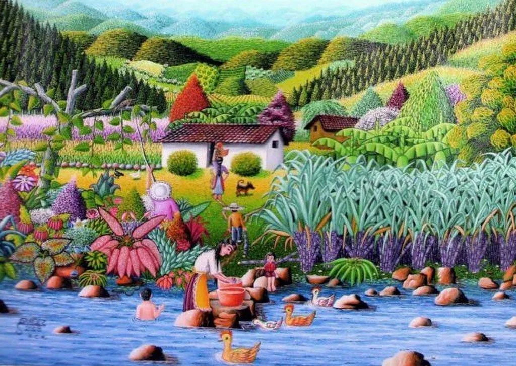 Pinturas Cuadros: Arte Naif, Paisajes Óleo de Pedro Roberto Grandez