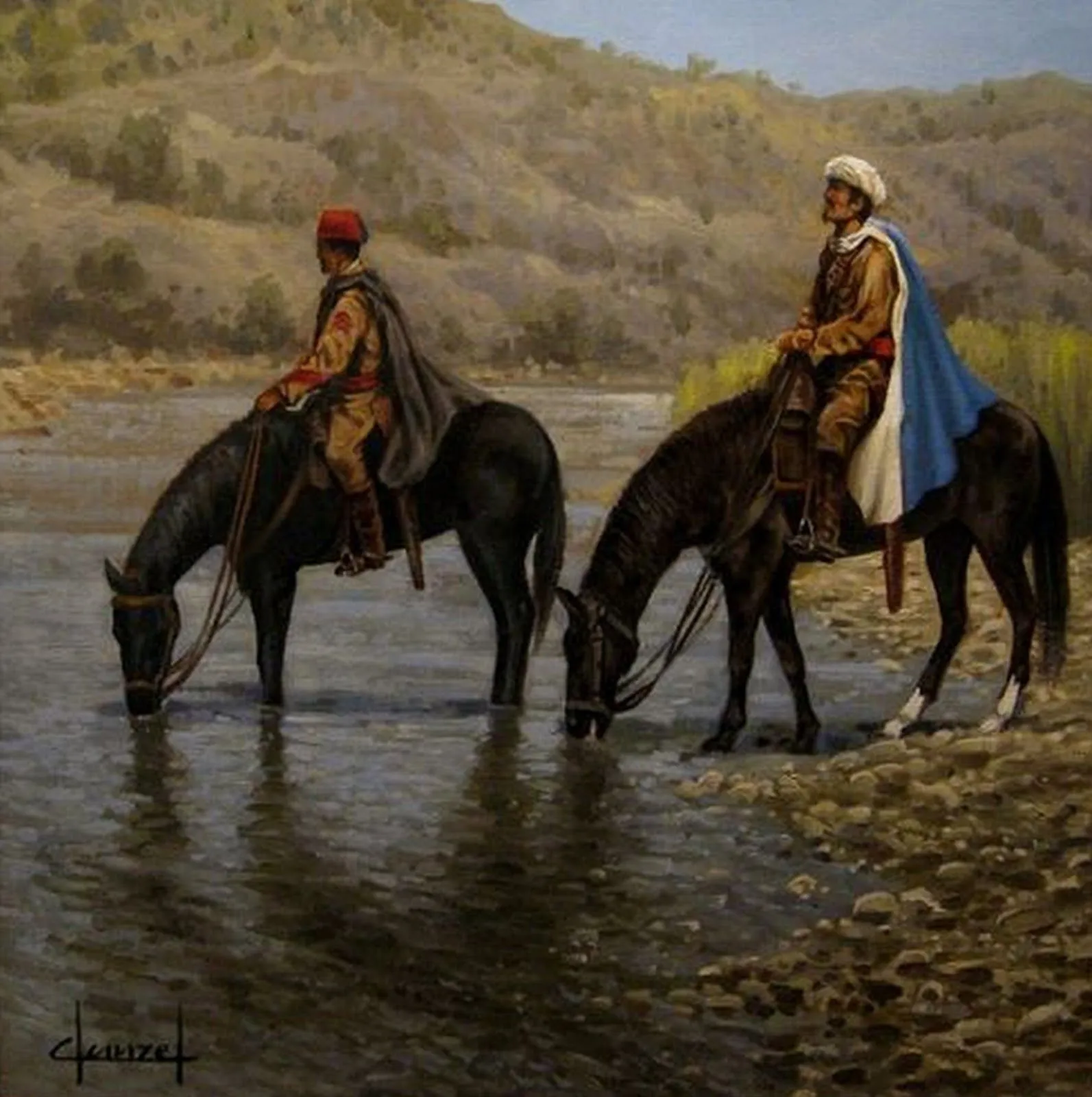 Pinturas Cuadros al Óleo: Caballos Finos del Pintor José Ferre Clauzel