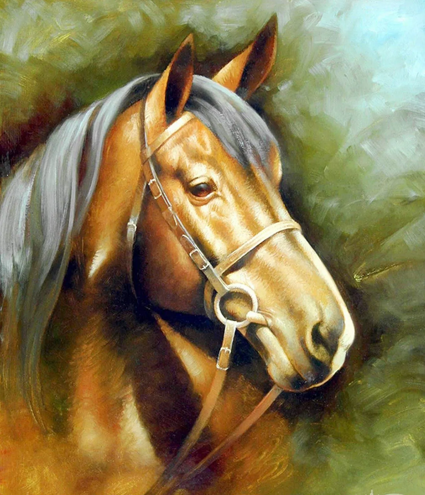 Pinturas Cuadros al Óleo: Caballos, Pintura Artística al Óleo de ...