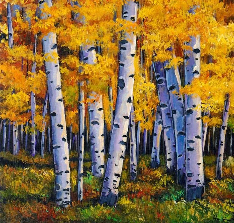 Pinturas Cuadros al Óleo: Paisajes Naturales con Arboles, Pinturas ...