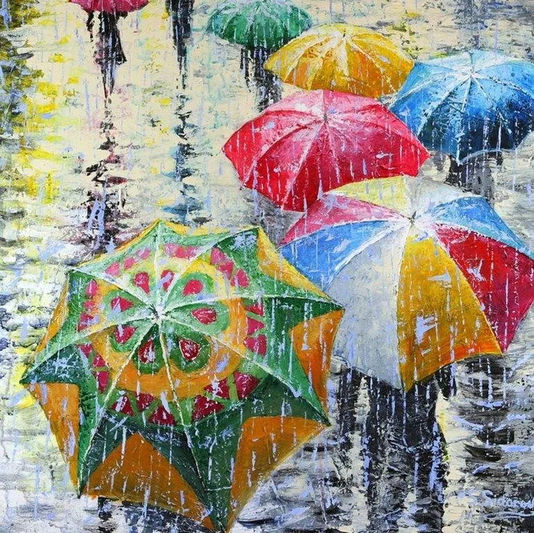 Pinturas Cuadros al Óleo: Paisajes Urbanos Modernos, Pintura Espátula