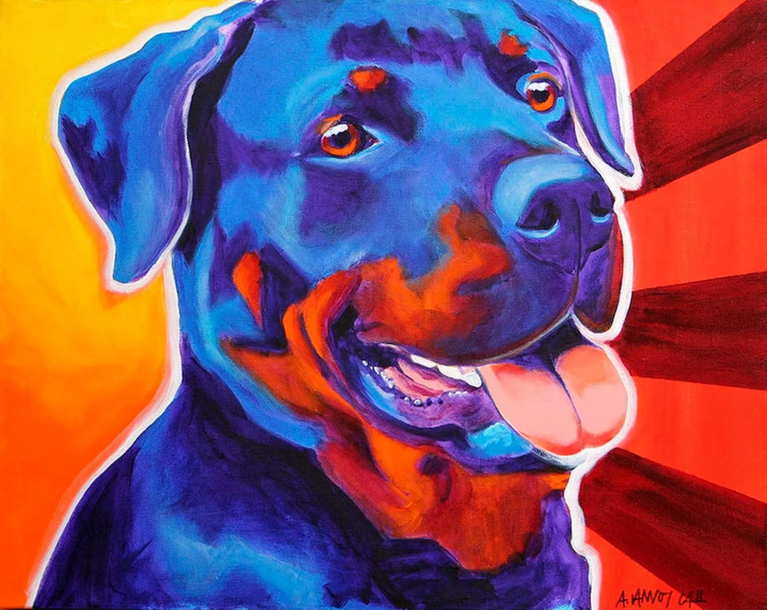 Pintura Moderna al Óleo: Pinturas Artísticas de Perros, (Cuadros ...