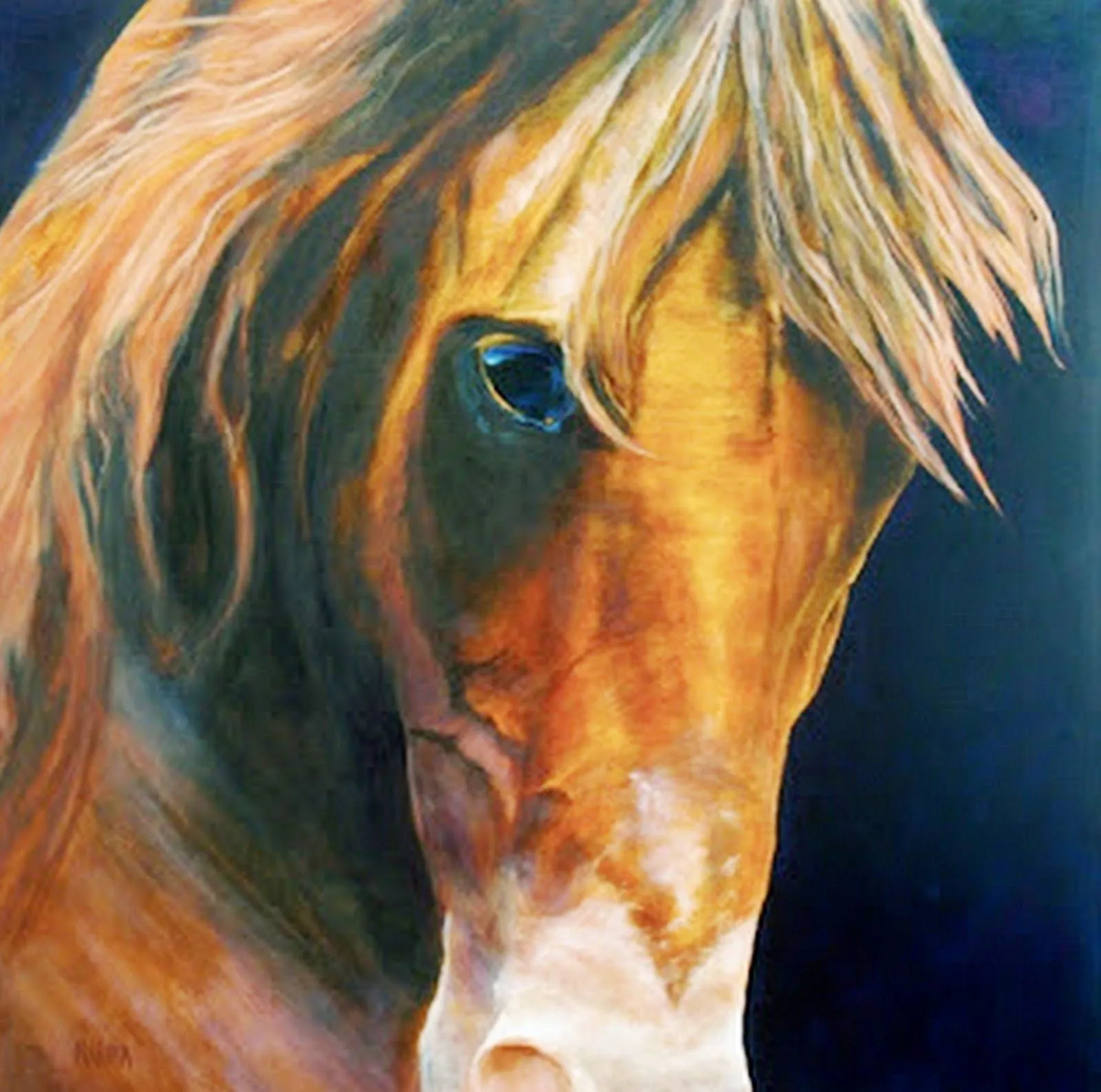 Pintura Moderna al Óleo: Pinturas caballos al óleo sobre lienzo