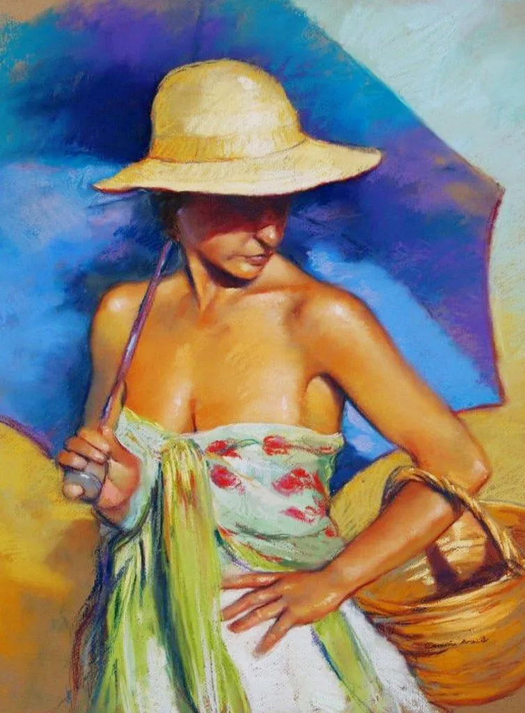 Pintura Moderna al Óleo: Pinturas en Pastel, Mujeres