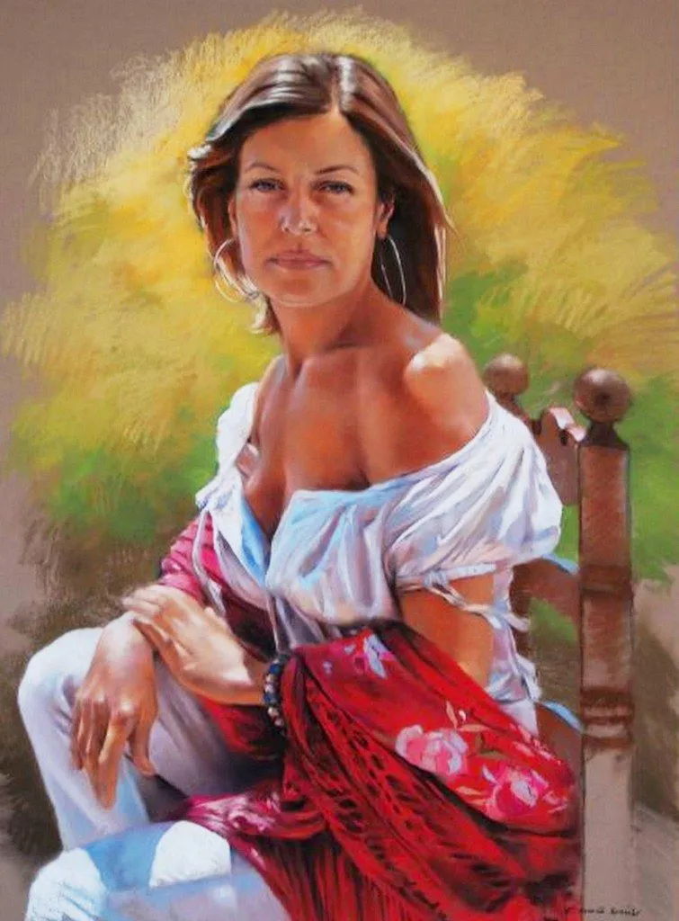 Pinturas Cuadros al Óleo: Pinturas en Pastel, Mujeres