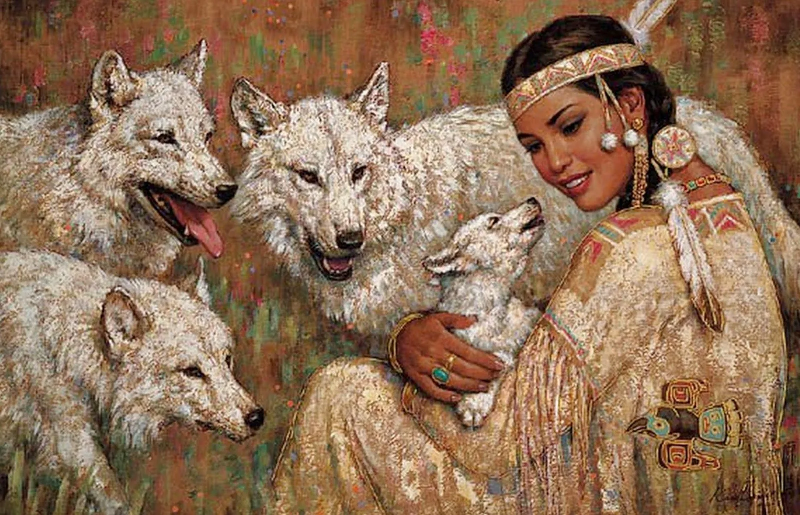 Pinturas Cuadros: Retratos Femeninos con Animales Salvajes ...