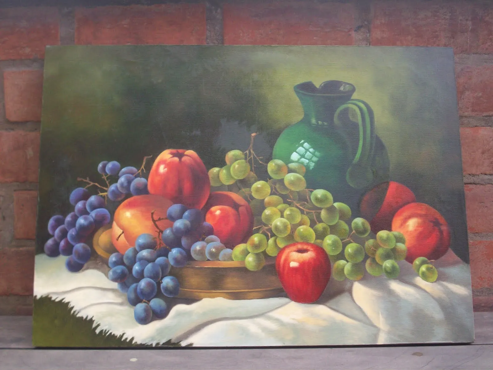 Pinturas de Gladys: CUADRO AL OLEO "UVAS Y MANZANAS