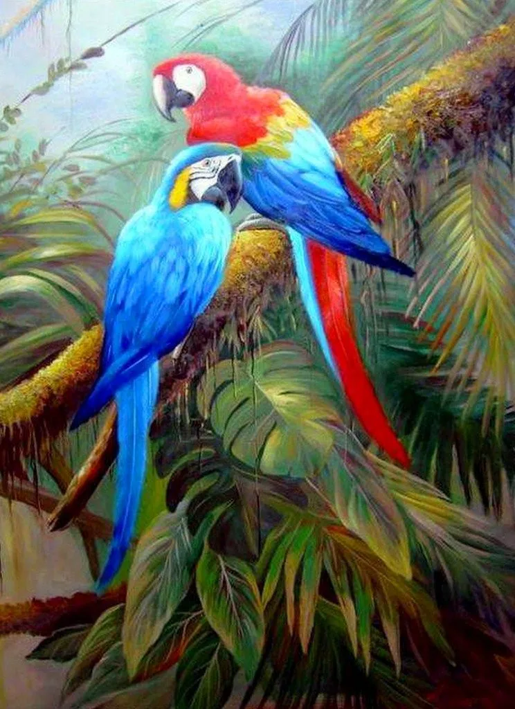 Pinturas: Guacamayas rojas | Arte Pinturas al Óleo