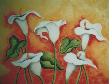 pinturas marga betancort: serie flores en oleo