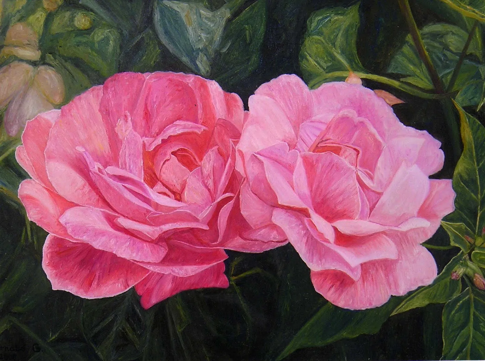 Pinturas al oleo: Rosas