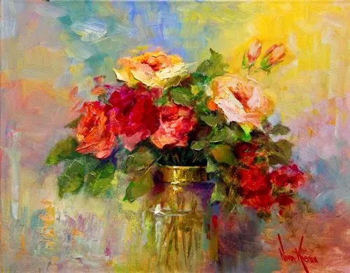 PINTURAS DE ROSAS Y FLORES AL OLEO | ARTE Y PINTURA, ABSTRACTOS ...