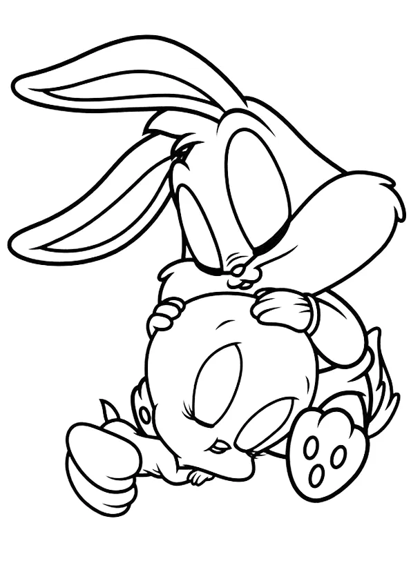 Piolin y bugs bunny para colorear | Dibujos para colorear