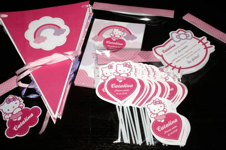 Pipirú: Hello Kitty / Estampitas - Banderines - Invitaciones