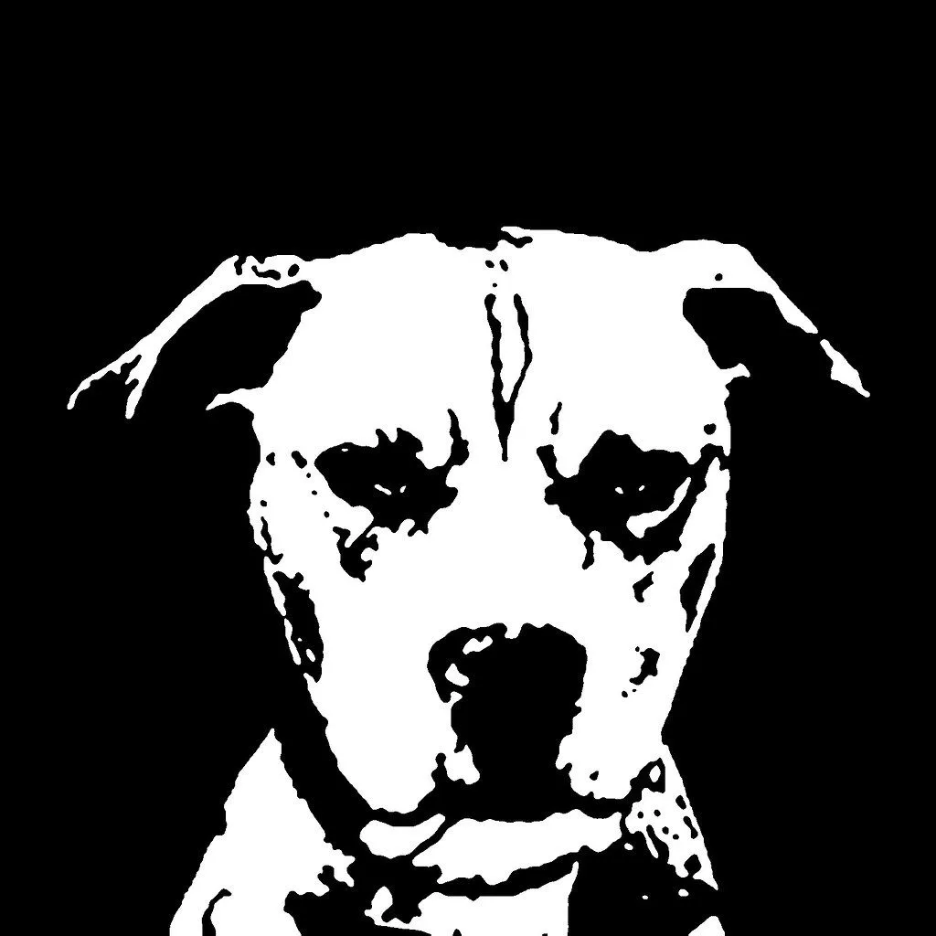 Pitbull Black & White Stencil Dog Art Print | Flickr - Photo Sharing!