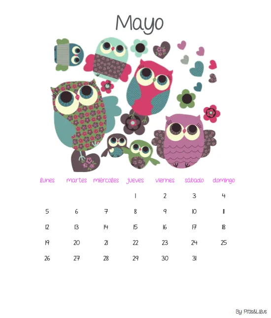 Pitis and Lilus: IMPRIMIBLES... CALENDARIO 2014 BY PITIS&LILUS