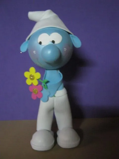 Manualidades engoma Eva. de pitufos - Imagui