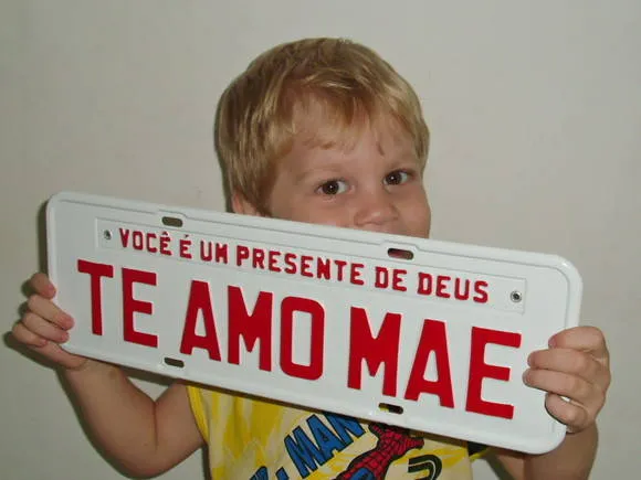 PLACA TE AMO MÃE | Emplacando suas idéias | Elo7