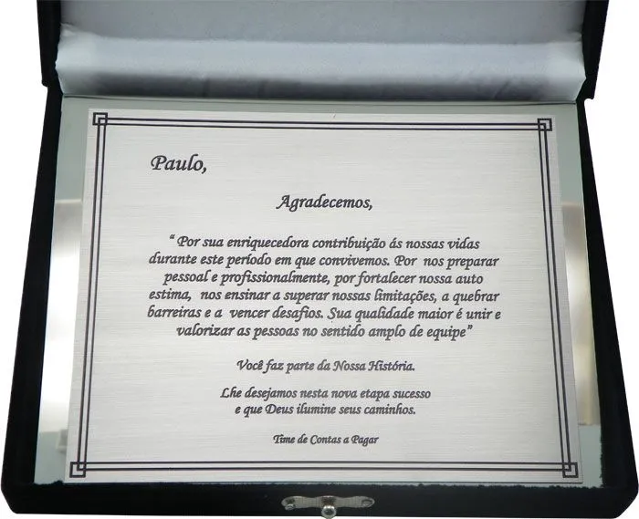 Placas de homenagem - Página 1 de PLACAS DE HOMENAGEM