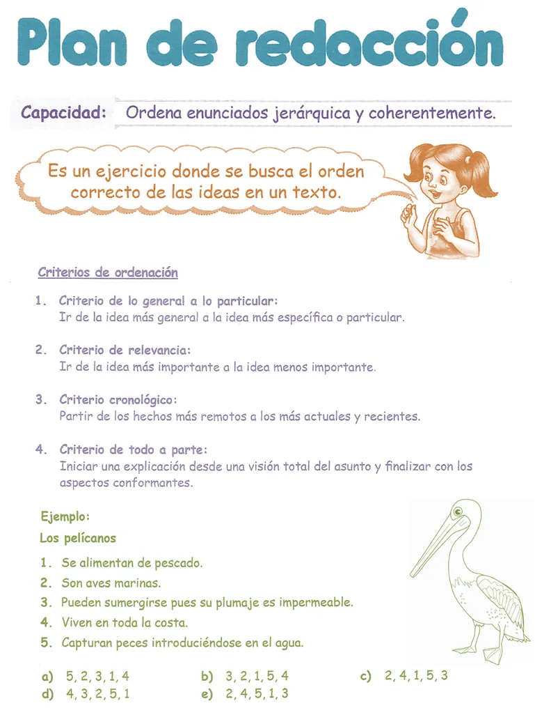 Plan de Redacción para niños 3° Grado Primaria | Razonamiento Verbal