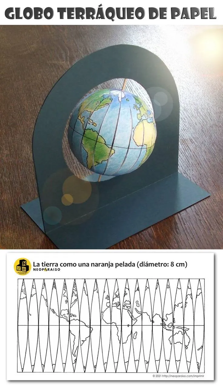 Planeta Tierra de Papel. Globo Terraqueo para colorear y armar. Manualidad  del Planeta Tie… | Manualidades escolares, Manualidades educativas,  Manualidades en clase