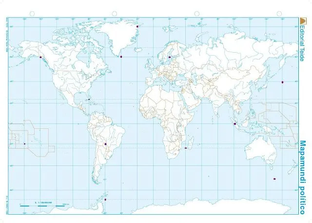 Planisferio politico con coordenadas geograficas - Imagui