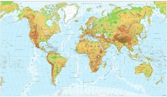 Planisferio Mapa Mudo Físico Y Político Pictures