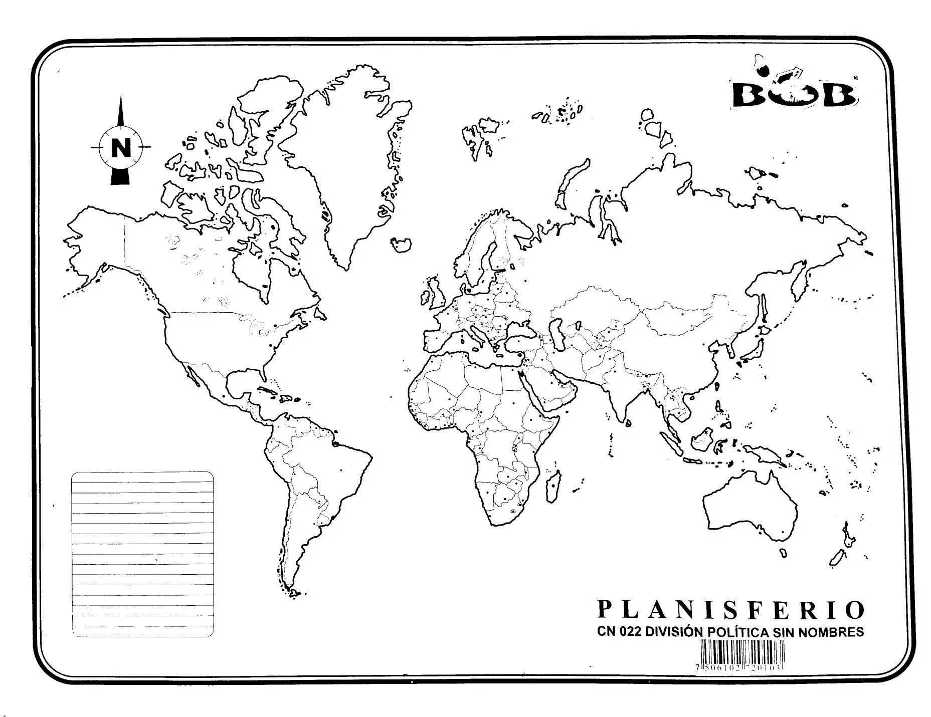 Planisferio sin nombres | Planisferio con nombres, Mapa para colorear, Mapa  de mexico