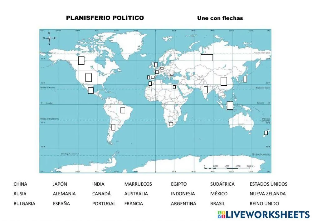 Planisferio político exercise | Live Worksheets