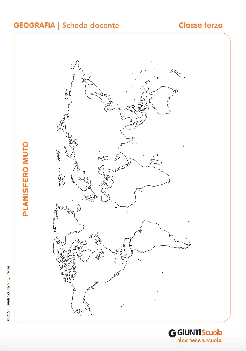 Planisfero muto - Planisfero muto | Giunti Scuola
