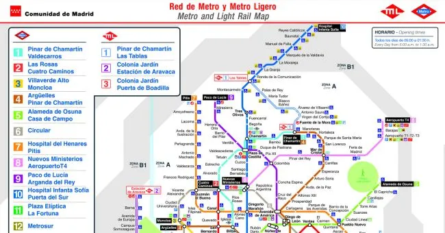 Plano de Metro de Madrid 2013