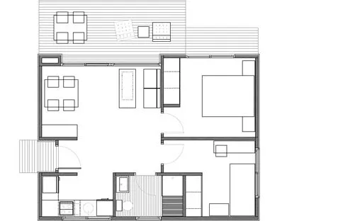 Planos Casas de Madera Prefabricadas: Plano Casa 58 m2