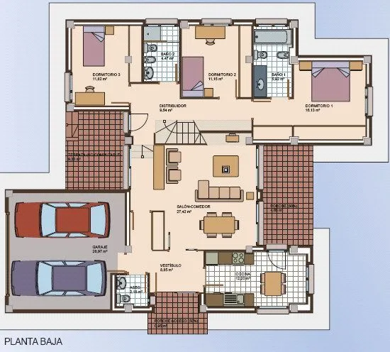 Planos de casas de un piso modernas