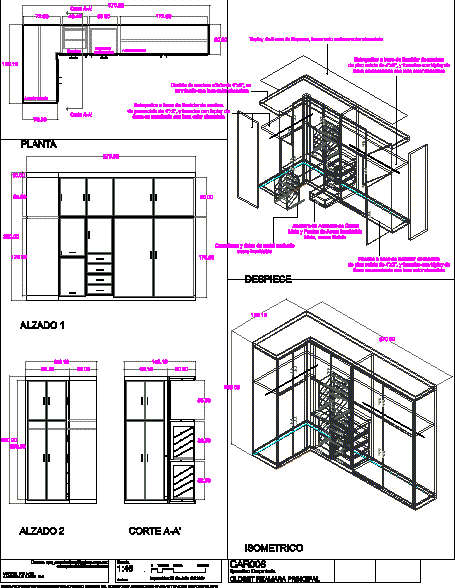 Planos de Closet, en Dormitorios - Muebles equipamiento en PlanosPara