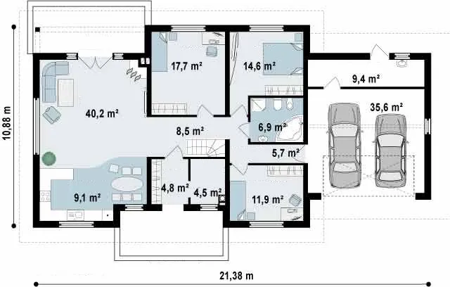 Planos Con Columnas De Estacionamiento De Garaje | Planos de Casas