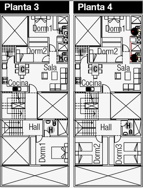 PLANOS DE DEPARTAMENTOS Y NEGOCIO EN EL PRIMER PISO EN 160M2 ...