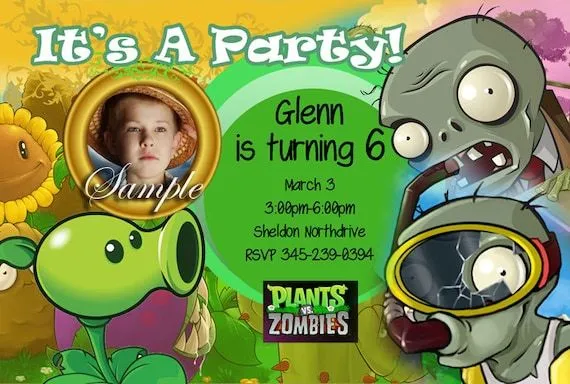 Invitaciones de plants vs zombies para imprimir - Imagui