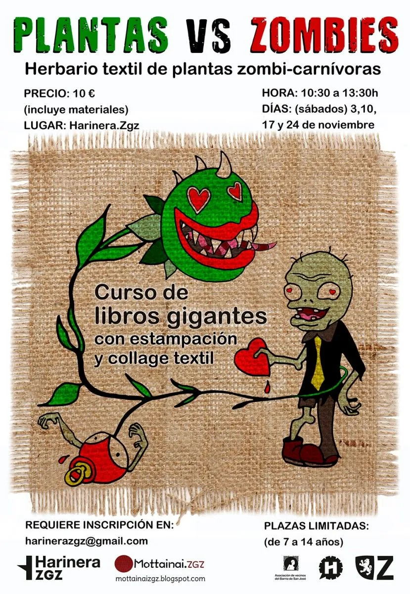 Plantas vs. Zombis: herbario textil de plantas zombi-carnívoras / Mottainai  ZGZ – Harinera ZGZ