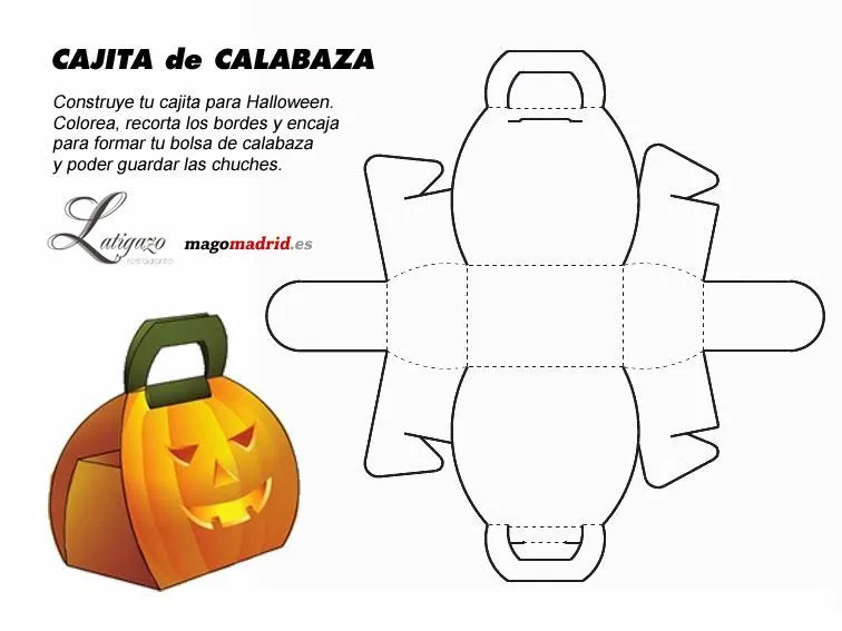 plantilla-caja-halloween | Moldes de caja, Cajas plantillas, Cajas corrugadas