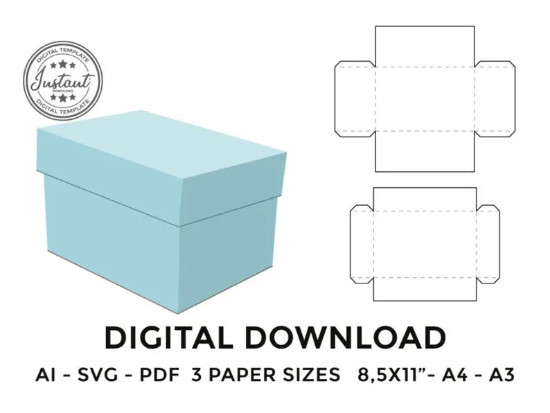 Plantilla de caja con tapa caja rectangular con tapa caja de - Etsy España  | Cajas, Diseño de blog, Cajas plantillas