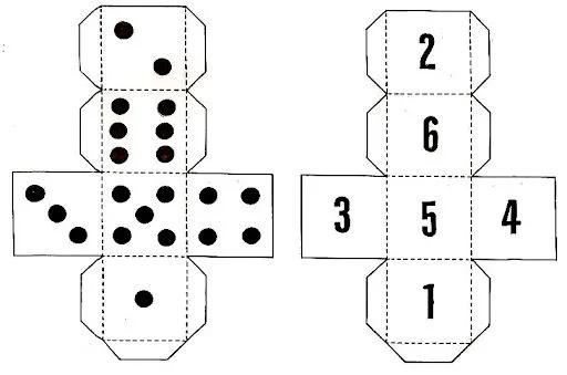 PLANTILLA DADOS PARA IMPRIMIR Y MONTAR