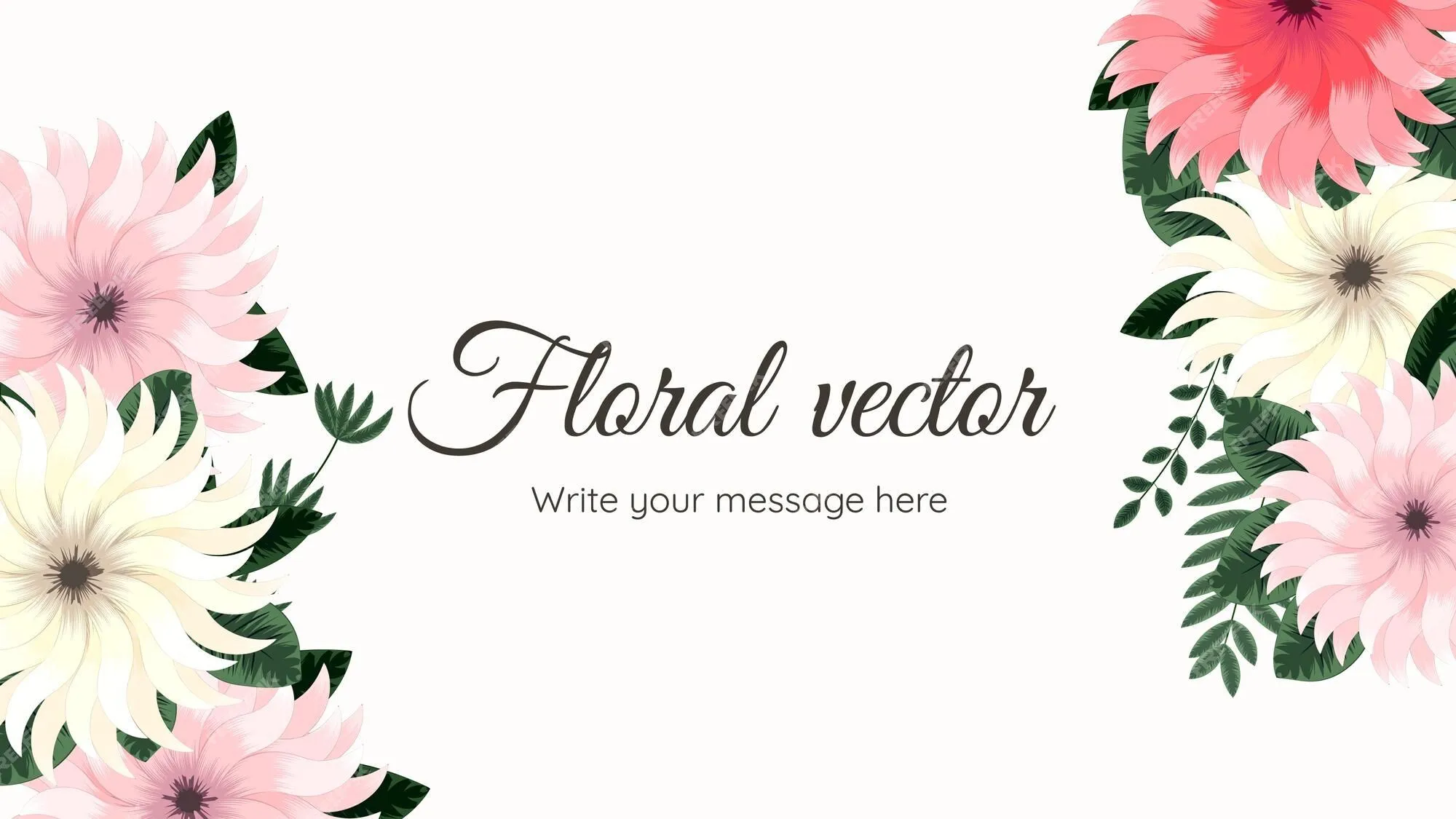 Plantilla de fondo floral elegante con flores suaves deja enredaderas  adecuadas para texto de banners web | Vector Premium